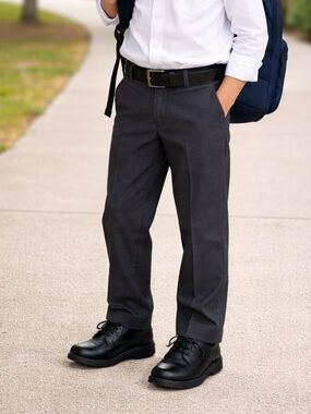 Hush Puppies Kids Black Leather Lace Up Uniform School Shoes Size 1.5M EU33